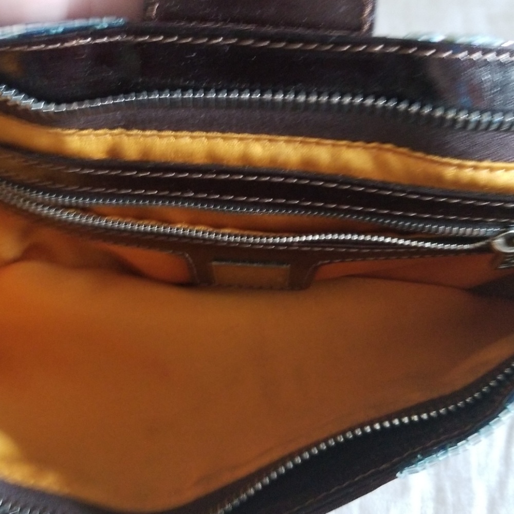 Turquoise Flat hand beaded FENDI bag- Very Rare! - Picture 7 of 8